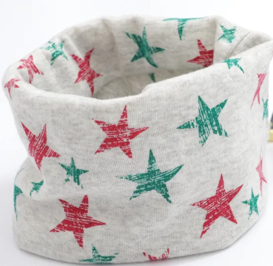 gray colorful star Коллекция года, весенне-осенний хлопковый шарф для девочек детский шейный платок с рисунком совы для девочек, детское кольцо с круглым вырезом, волшебный шарф для мальчиков, детская одежда - Цвет: gray colorful star