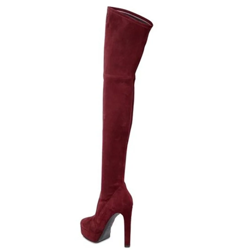 Женские сапоги-стрейч Arden бордовые сапоги на высоком каблуке 14 см весну-осень 2019 |