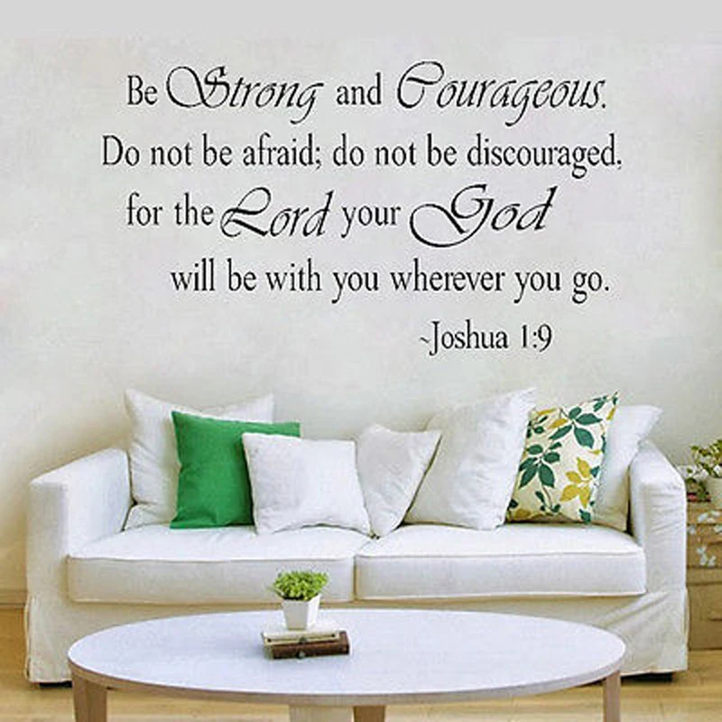 2019 новые современные наклейки на стену персонаж быть сильным и смелым Джошуа 1:9