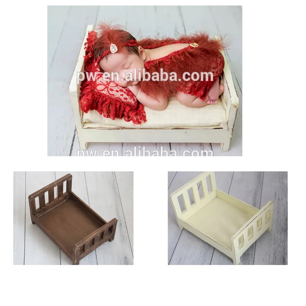 Vintage Newborn Bed Photography Props Wooden Baby Stain Backdrop Newborn Wooden Box Photo Props