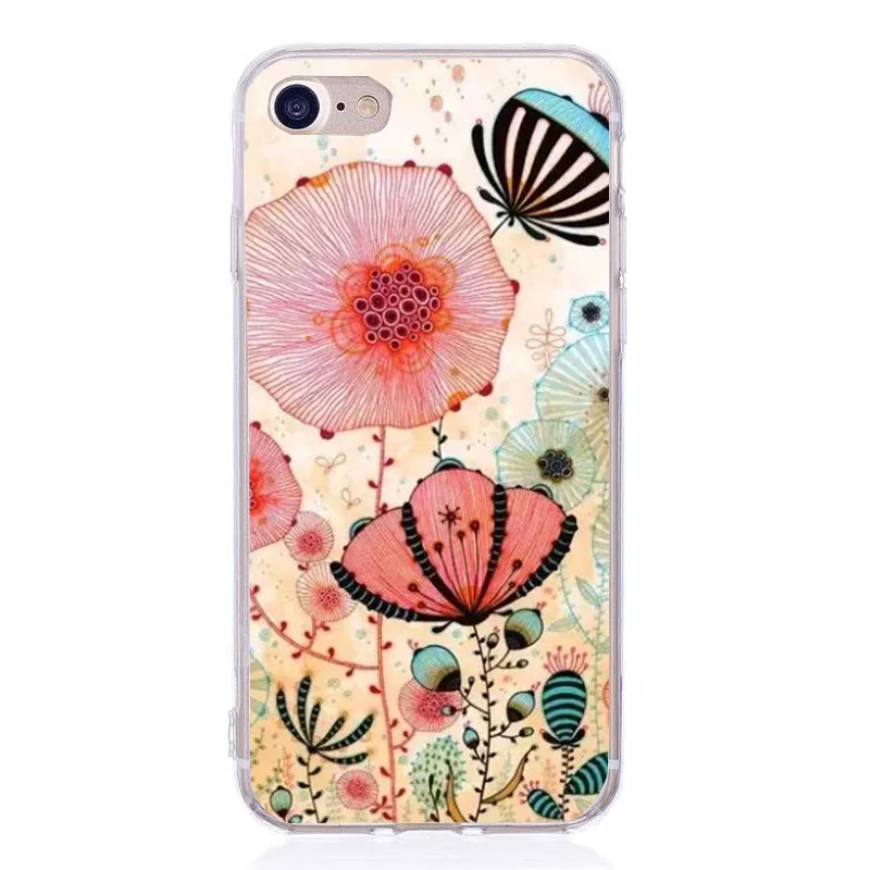 Чехол для Телефона iPhone 6 6S 7 8 Plus X XS 5 5S SE TPU модный кактус подростковый стиль Мягкий
