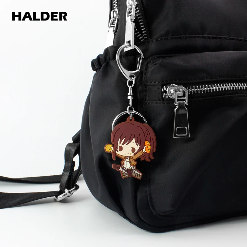 Halder аниме Атака Титанов Eren Mikasa Саша блузка Hange Zoe фигурные Подвески мягкие ПВХ Брелоки держатель ключей автомобильные брелоки на сумку