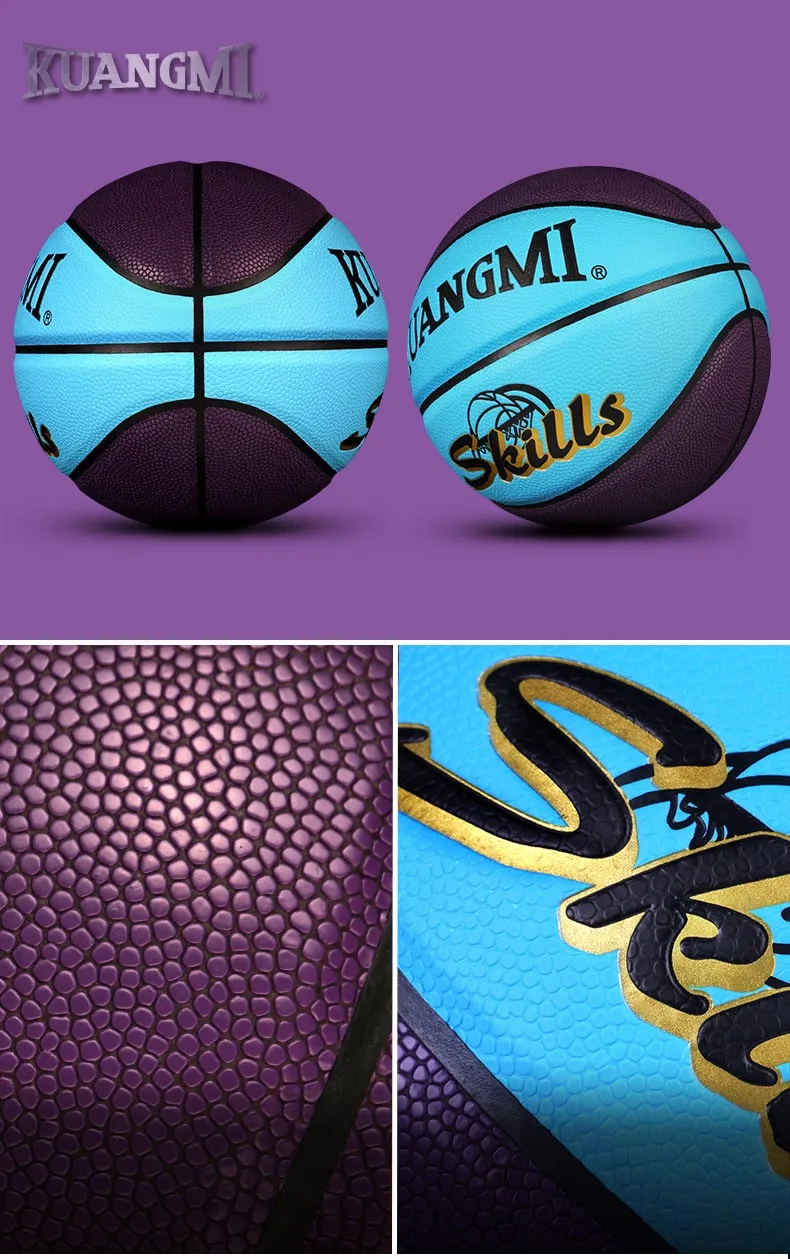 Kuangmi Multicolor Kids Game Basketball Women Men Shooting Trainer Ball Official Size 5 Outdoor Indoor Training Ball Street ball