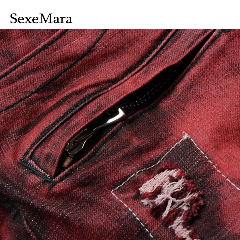 SexeMara/Новинка 2019 года французский стиль для мужчин Мульти карман мото брюки