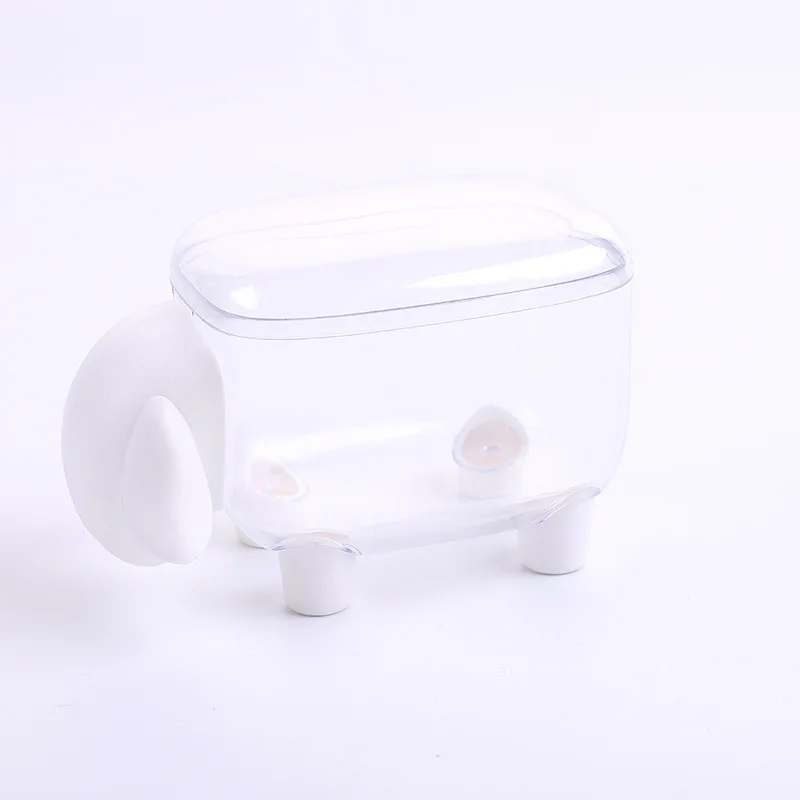sheep white 1 шт. креативная мини пластиковая коробка для хранения ватных палочек Милая овечка слон Пыленепроницаемая косметическая коробка для хранения конфет Настольный Органайзер - Color: sheep white