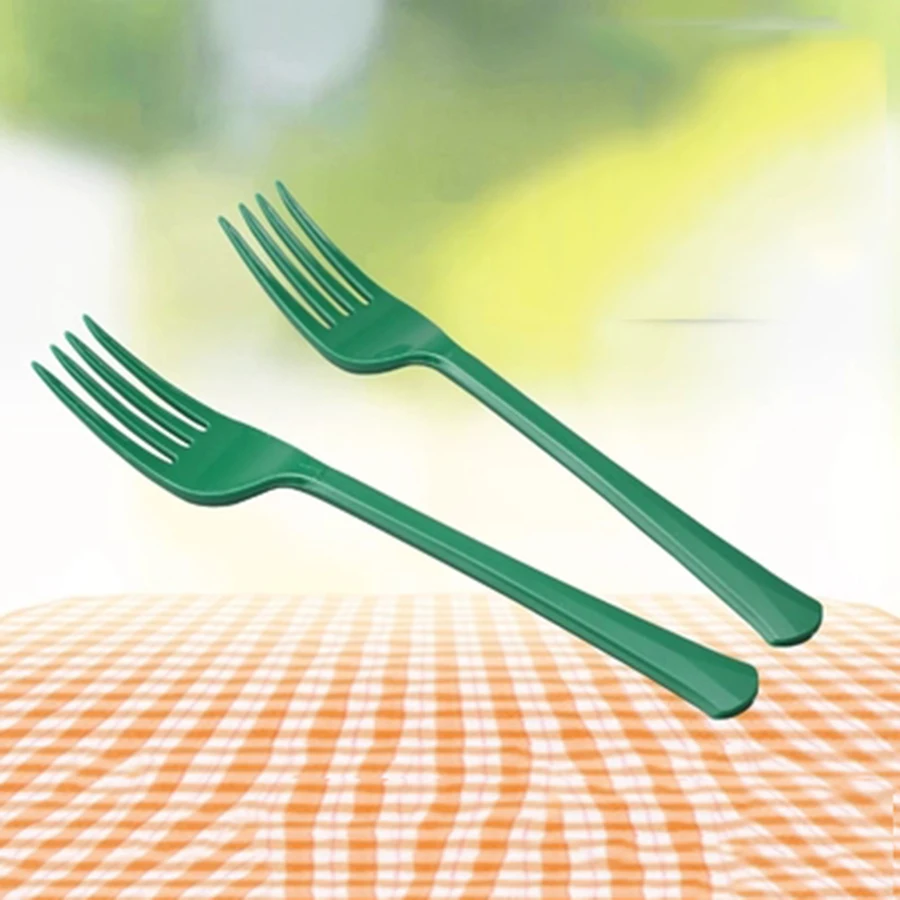 Розовая вилка для макаронных изделий с длинной ручкой одноразовые утолщенные