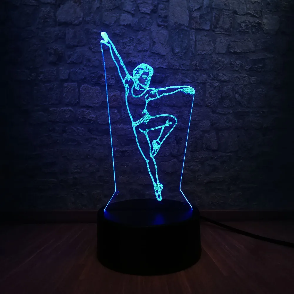 Элегантный танцор человек 3D лампа ночник светильник USB СВЕТОДИОДНЫЙ ing Mulitcolor