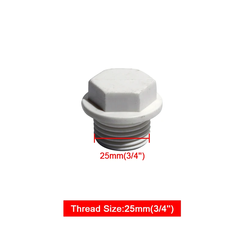 25mm 2 шт. PVC-U воды Заглушка с резьбой 20/25/32/40/50 мм воды подающей конец Кепки - Цвет: 25mm
