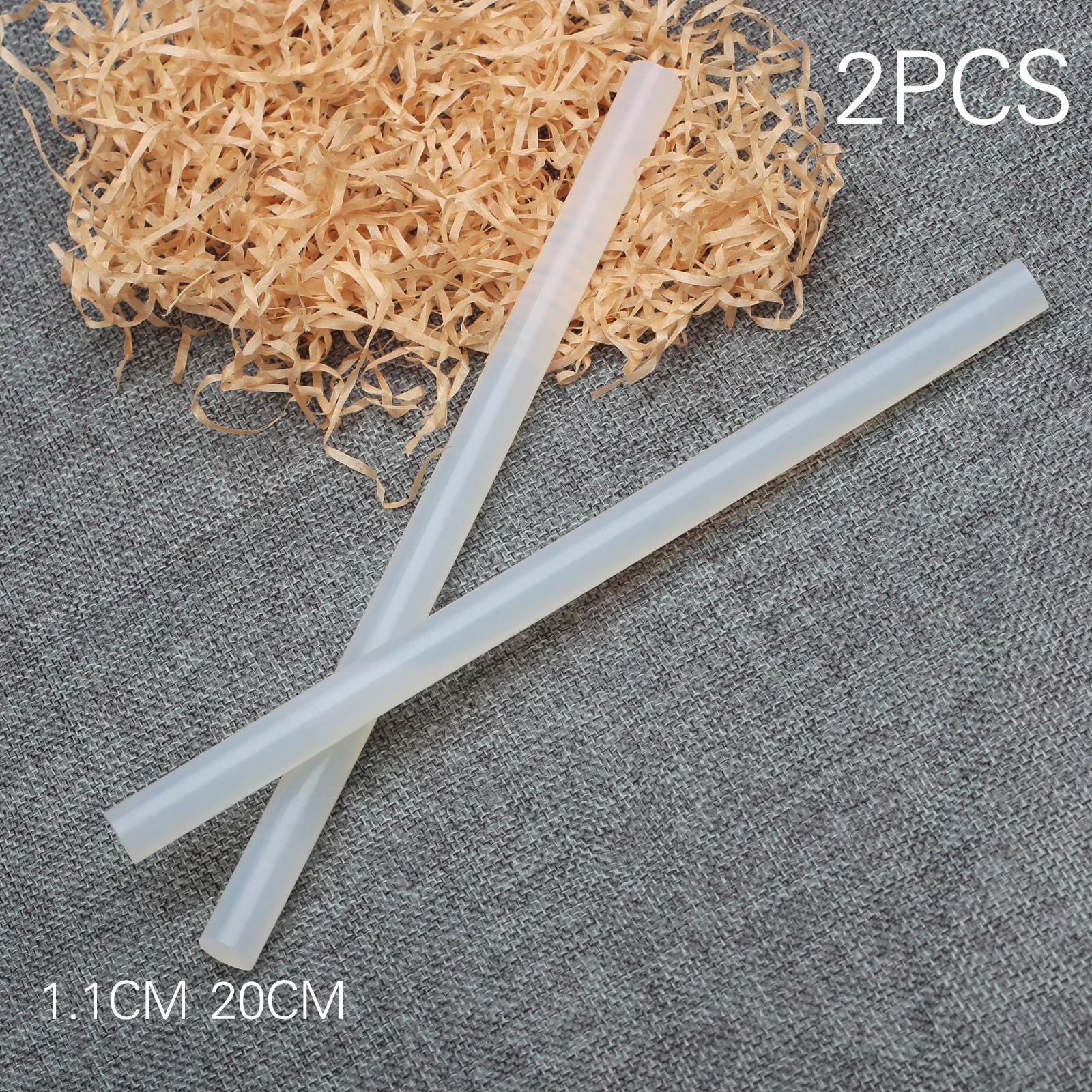 Палочки термоплавкие прозрачные для клеевого пистолета 11x200 мм 2 шт.|hot melt glue sticks|11mm