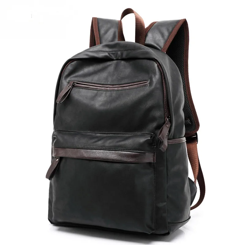 

PU large space men's leather backpacks male students casual for school shoulder bags mochilas muscular