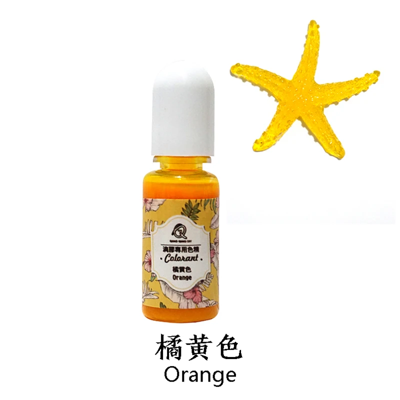ORANGE-4 QIAOQIAODIY 10ML Epoxy Resin Pigment UV Resin Coloring Dye Colorant Resin Pigment DIY Handmade Crafts Art Sets 14 Colors - Цвет: ORANGE-4