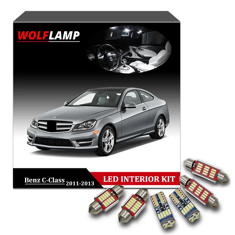 Wolflamp 14 шт. светодиодная интерьерная с canbus автомобильные фары для 2011 2012 2013 Mercedes Benz c