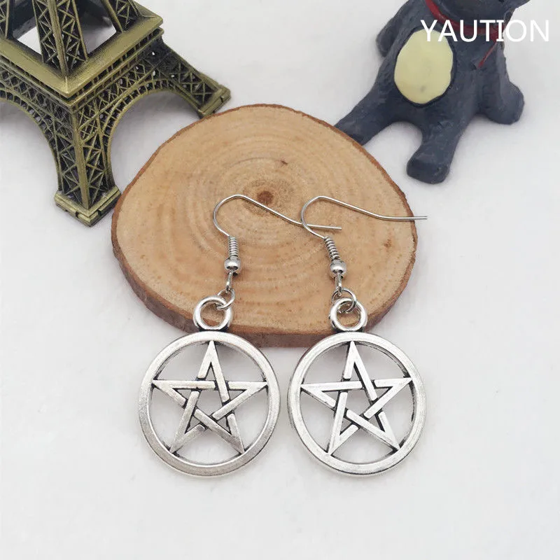 Новинка 1 пара модные античные серебряные украшения серьги в форме