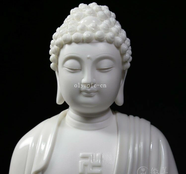 16 ''белый фарфор Dehua temple buddism тафагата статуя Будды Шакьямуни | Дом и сад