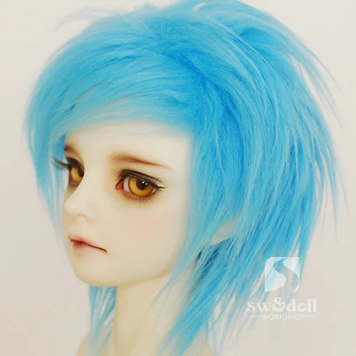 Небесно Голубой цвет BJD кукла меховой парик для дяди 1/3 1/4 1/6 1/8 1/12 полный размер