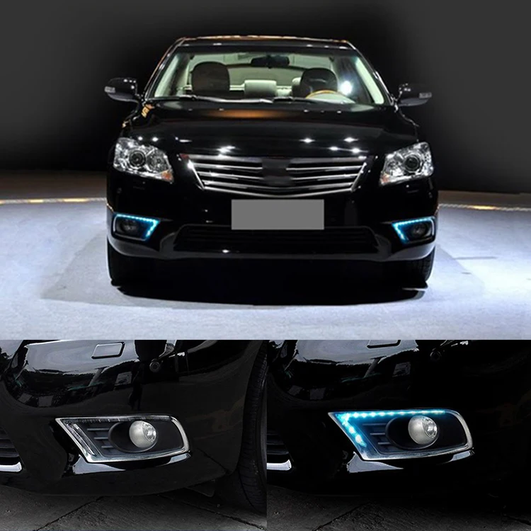 OKEEN 2x светодиодный DRL для Toyota Camry 2009 2010 2011 Габаритные огни белый дальнего света желтый указатель поворота светильник синий ночной Светильник