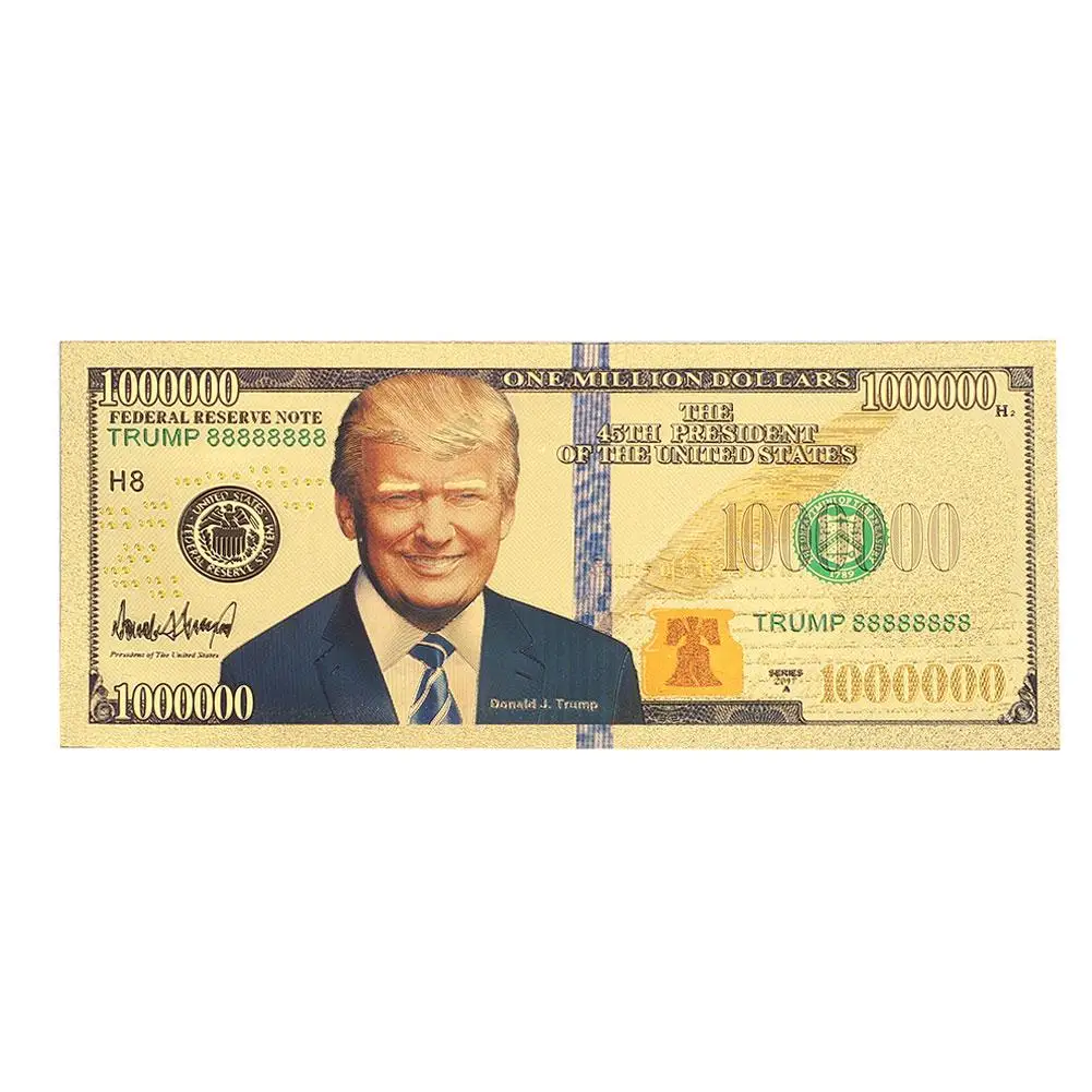 1 billion Trump Памятные заметки с покрытыем цвета чистого 24 каратного золота долларов банкнот 10 млрд Трамп коллекция высокое качество Дональд Трамп и первая леди - Цвет: 1 billion Trump