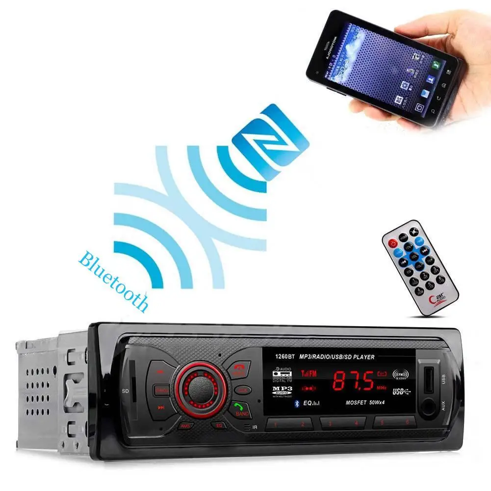 Новый автомобильный стиль Bluetooth слот для карт стерео аудио MP3 плеер YT-1260BT FM радио
