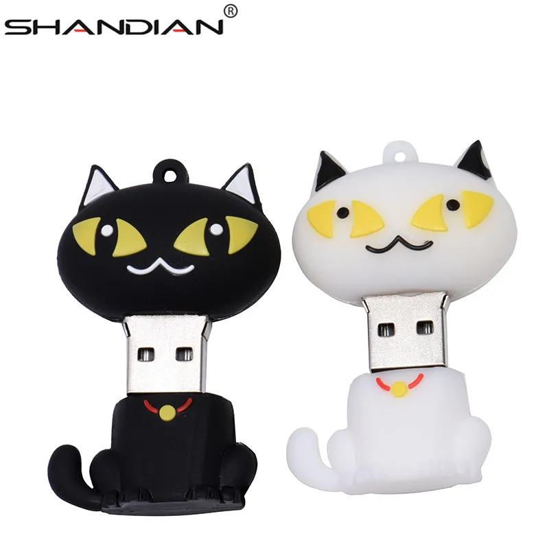 SHANDIAN USB флеш-накопитель Модель кошки флеш-накопитель прекрасная кошка флеш-карта 4 ГБ 8 ГБ 16 ГБ 32 ГБ 64 ГБ Флешка USB флешка полная емкость