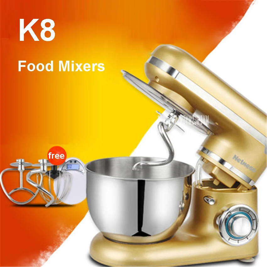 Электрический миксер кухонный робот Кухня смеситель 4L 600 Вт яйца Кухня подставка для свадебного торта для Пособия по кулинарии смеситель золото K8 220 V/50Hz