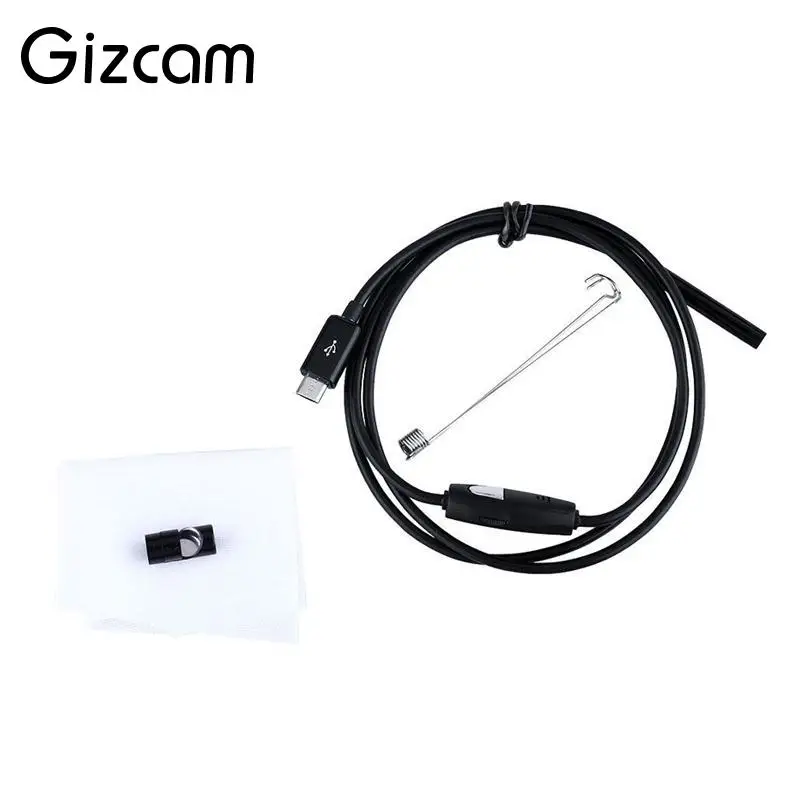 Gizcam 480P эндоскоп бороскоп камера 1 3 MP Водонепроницаемый IP67 USB инспекционная трубка труба с крюком для OTG