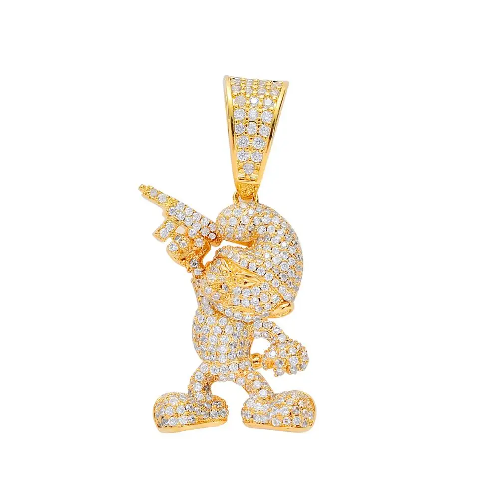 В стиле хип-хоп с креплением микро-паве ААА кубического циркония Bling лед из