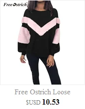 Free Ostrich Winter Women Sweatshirt Short Knotted Pullovers Full Sleeve O-Neck Loose Sweatshirt Jumper Sweats Warm Tops de18