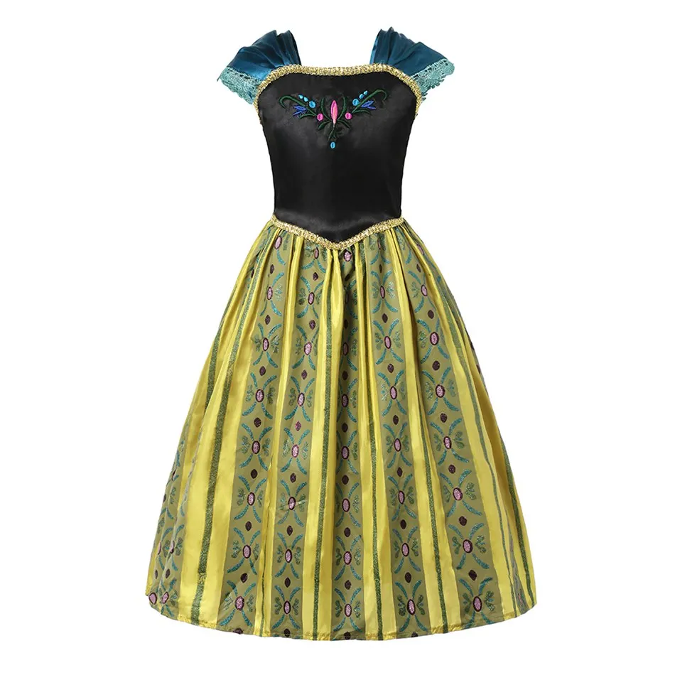 Dress D Нарядное платье Эльзы для девочек; Детский костюм принцессы Анны; детская одежда Снежной Королевы для коронации и дня рождения; карнавальный костюм на Хэллоуин для девочек - Цвет: Dress D