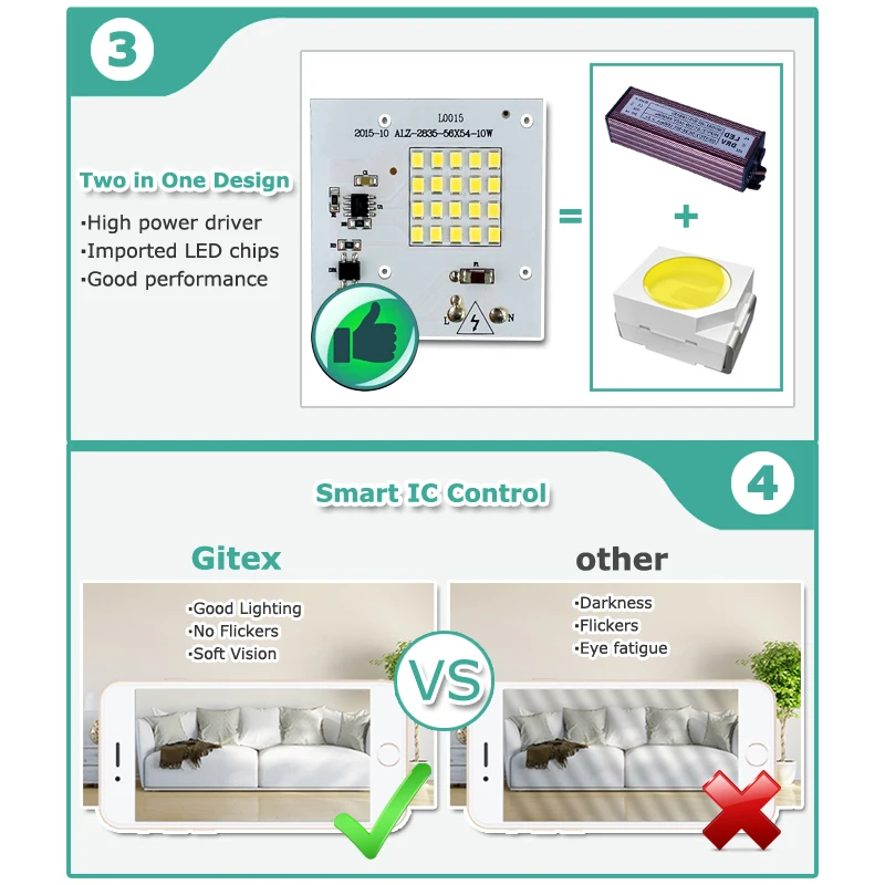 Чипы Светодиодные Smart IC SMD 10/20/30/50/90 Вт 220 В 230 В|led chip|smd led chipsmart ic |