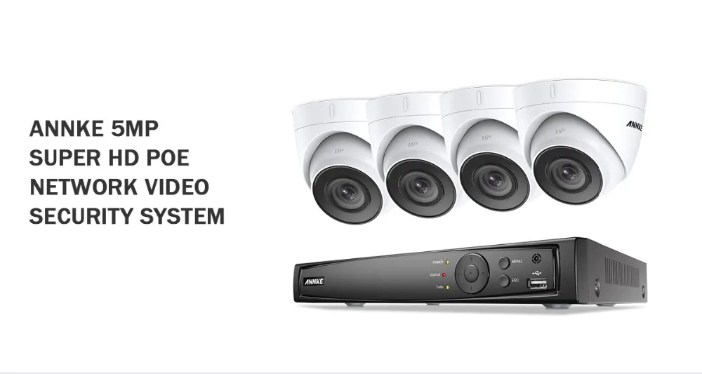 ANNKE 8CH HD 5MP POE сетевой видеорегистратор безопасности Системы 8MP H.265+ NVR с 4X5 Мп возможностью погружения на глубину до 30 м EXIR Ночное видение всепогодный WI-FI IP Камера