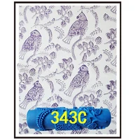 bird patterned roller 7inch 3d wallpaper decoration toll wall painting roller rubber roller without handle grip