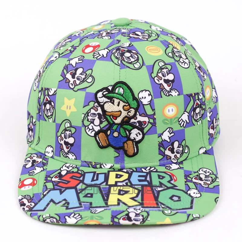 E Супер Марио Bros Марио Луиджи Йоши гриб Snapback бейсбольные кепки в стиле хип-хоп модные летние мужские женские солнцезащитные шапки пара шапки - Цвет: E