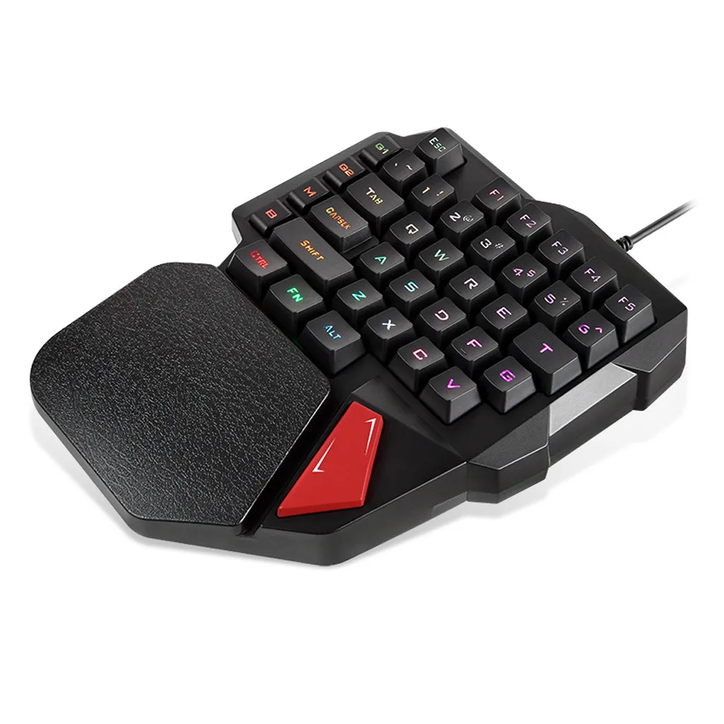 Wired 38 Keys LED Backlit Usb Ergonomic Single Hand Keypad Gaming Keyboard Design Mechanical Feel Teclado Gamer | Компьютеры и офис