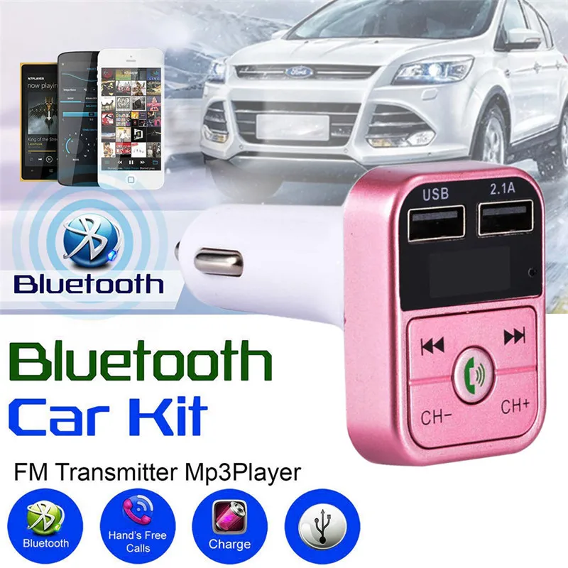 New High Quality Universal Fashion Durable FM Transmitter Bluetooth Car Kit MP3 Player LED Dual USB 4.1A Charger#276898 | Автомобили и