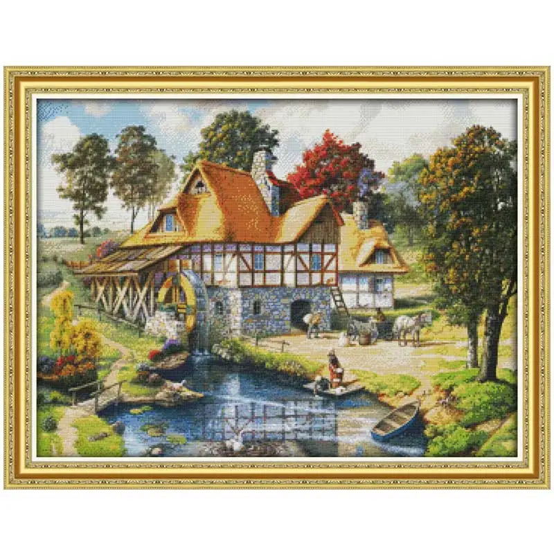 

14/16/18/27/28 Mill Patterns Counted Cross Stitch Set Wholesale Cross-stitch Kit Embroidery Needlework home decor