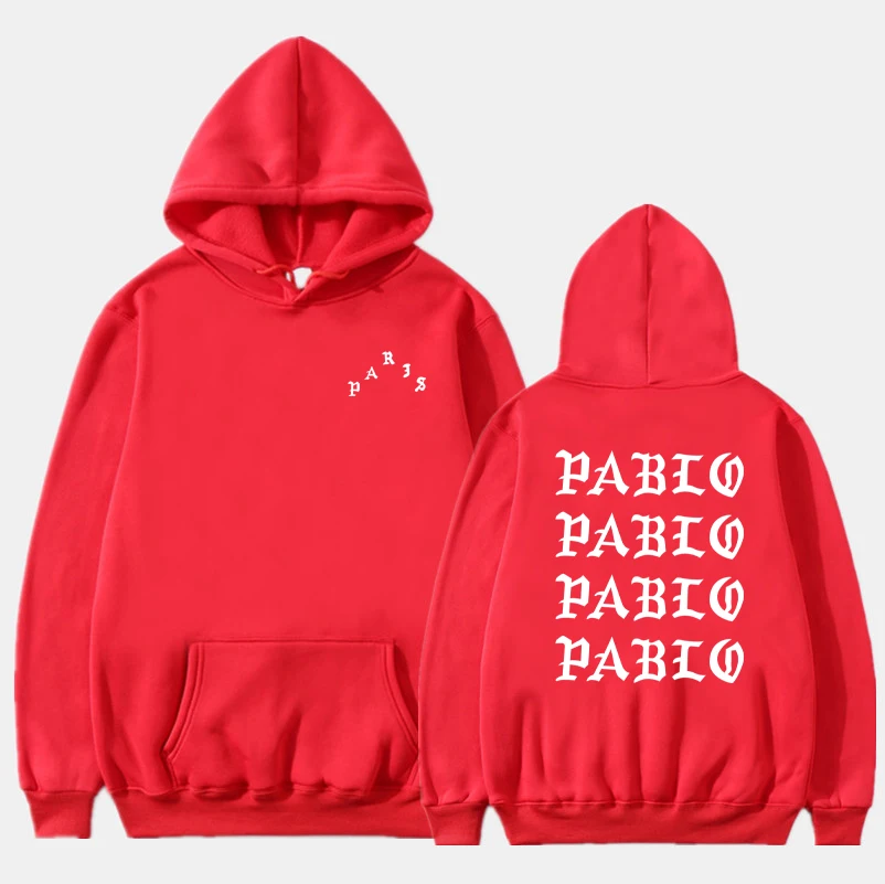 12 red I Feel Like Pablo с принтом красных букв, мужские толстовки, свитшоты в стиле хип-хоп, мужская и женская уличная одежда, флисовый пуловер, топы - Цвет: 12 red