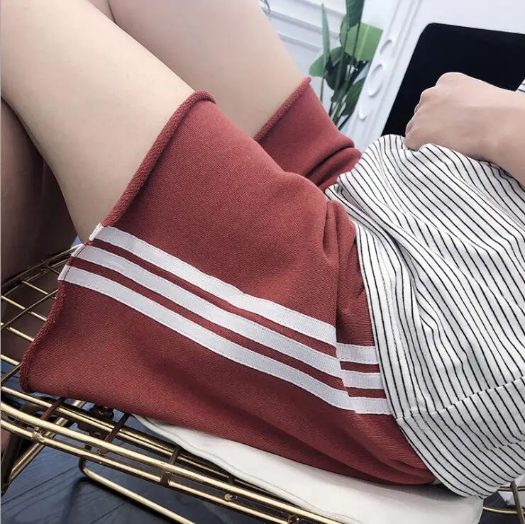 

2019 summer pregnant women pants thin maternity pants pregnancy belly shorts outside pleated elastic waist short trousers Sports