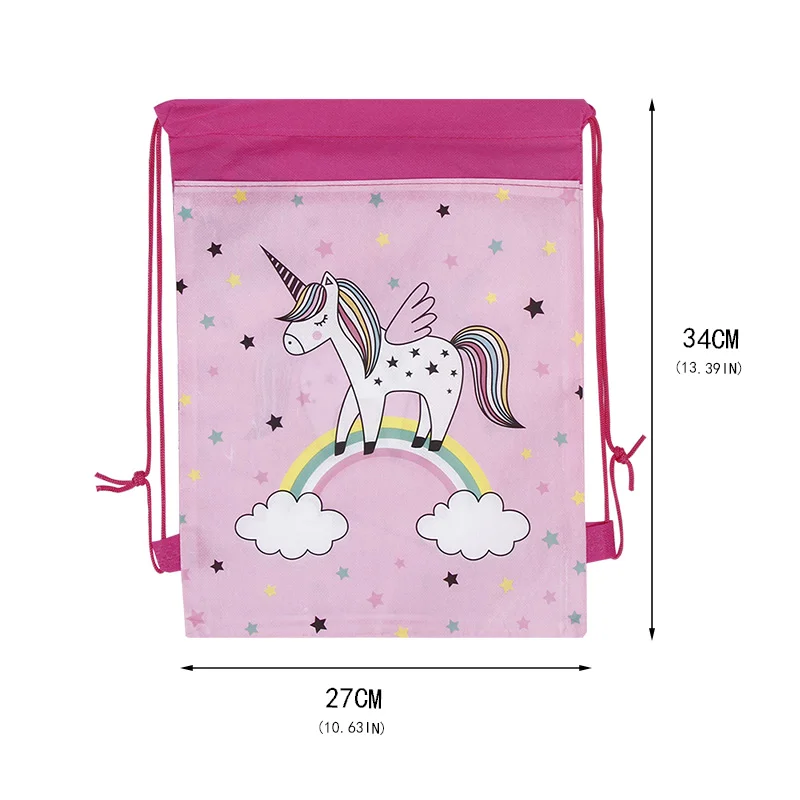 Unicorn Cartoon Non-Woven Fabric Drawstring Bags Wedding Baby Shower Happy Birthday Party Decoration Kids Supplie Gift | Дом и сад