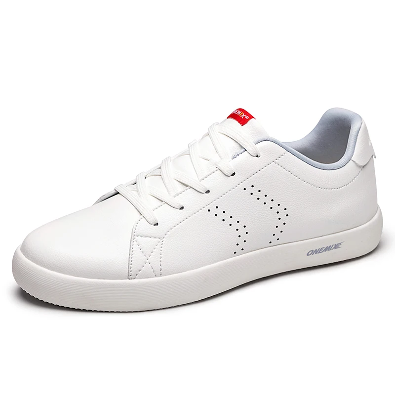 Silver Gray 1356 ONEMIX/пара обуви для скейтбординга; женские белые туфли на плоской подошве; Новинка года; кожаные дышащие мужские повседневные кроссовки в студенческом стиле; обувь для бега - Цвет: Silver Gray 1356