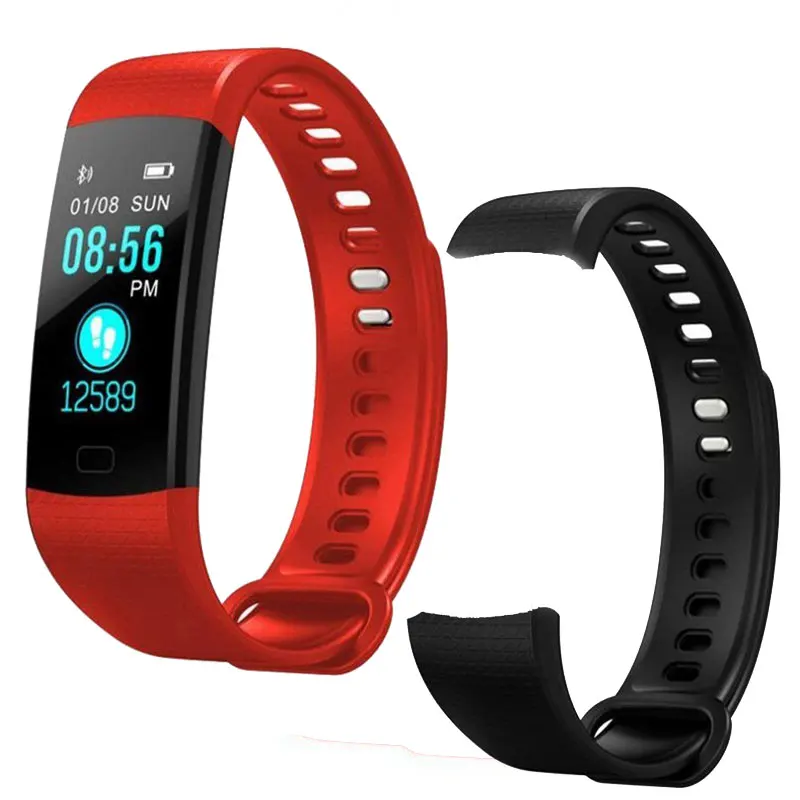 Red Add Strap Смарт-часы спортивные Фитнес сердечного ритма, измеритель артериального Давление браслет IP67 Водонепроницаемый браслет шагомер для IOS и Android - Цвет: Red Add Strap