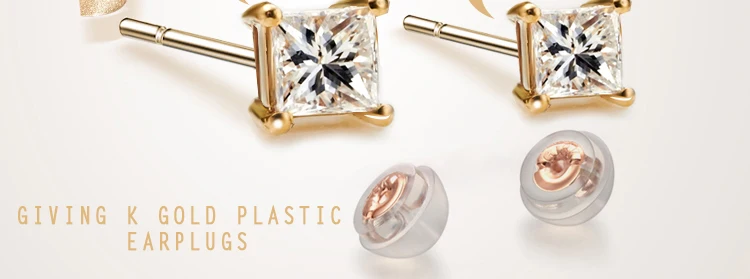 18k чистое золото белый желтый натуральные серьги-гвоздики Классические