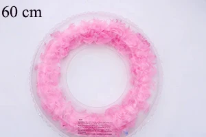 60 Pink Feather Летний круг для плавания на пляже, вечерние надувные кольца для бассейна, детские круглые кольца с блестками и перьями - Цвет: 60 Pink Feather