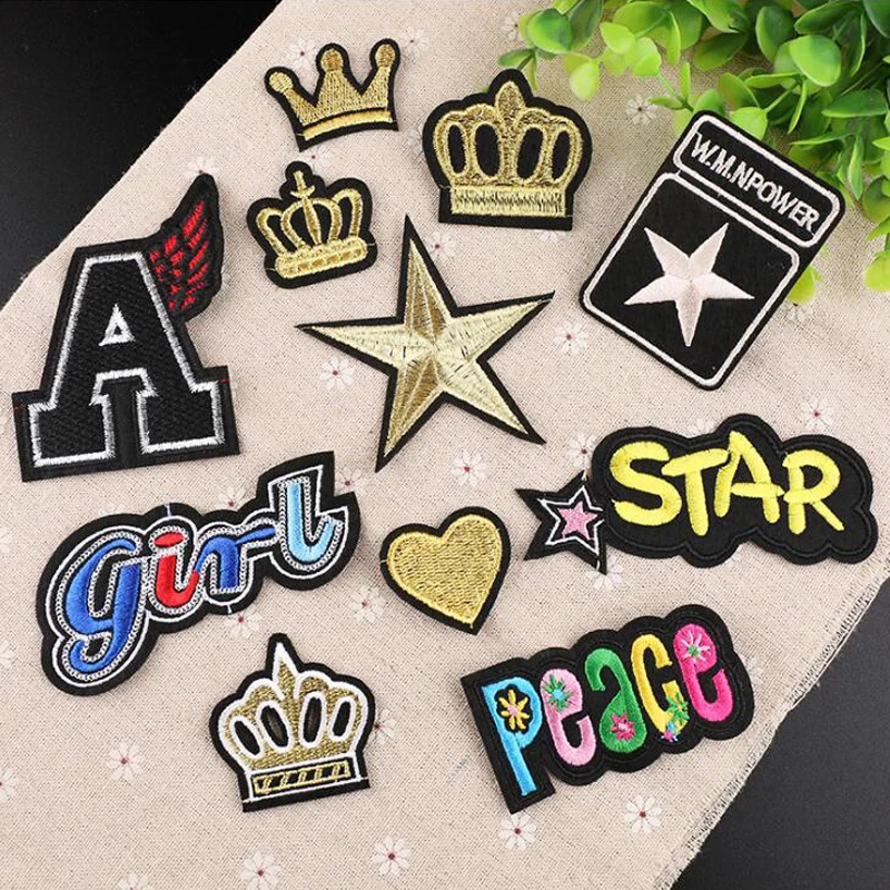 Компьютерная вышивка печать модная брендовая одежда украшение ткань с золотой