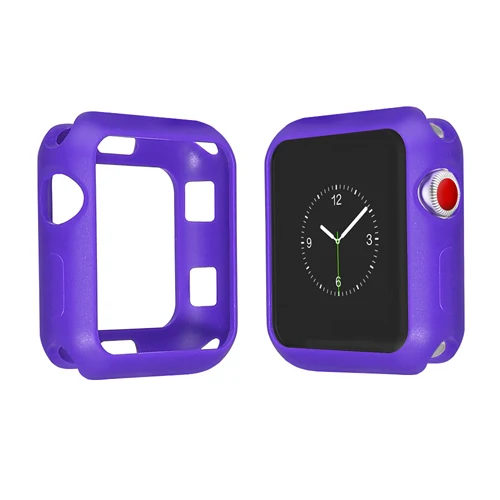 Силиконовый чехол для apple watch band apple watch 5 4 3 44 мм 40 мм iWatch чехол 42 мм/38 мм мягкая защитная рамка Полная защита - Цвет: purple