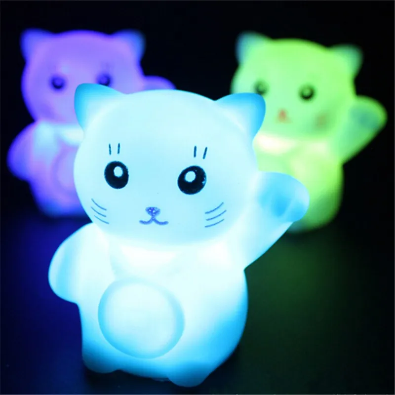 Новинка кошка ночной Светильник Magic ПВХ светодиод мигает Лампа меняющая Цвета