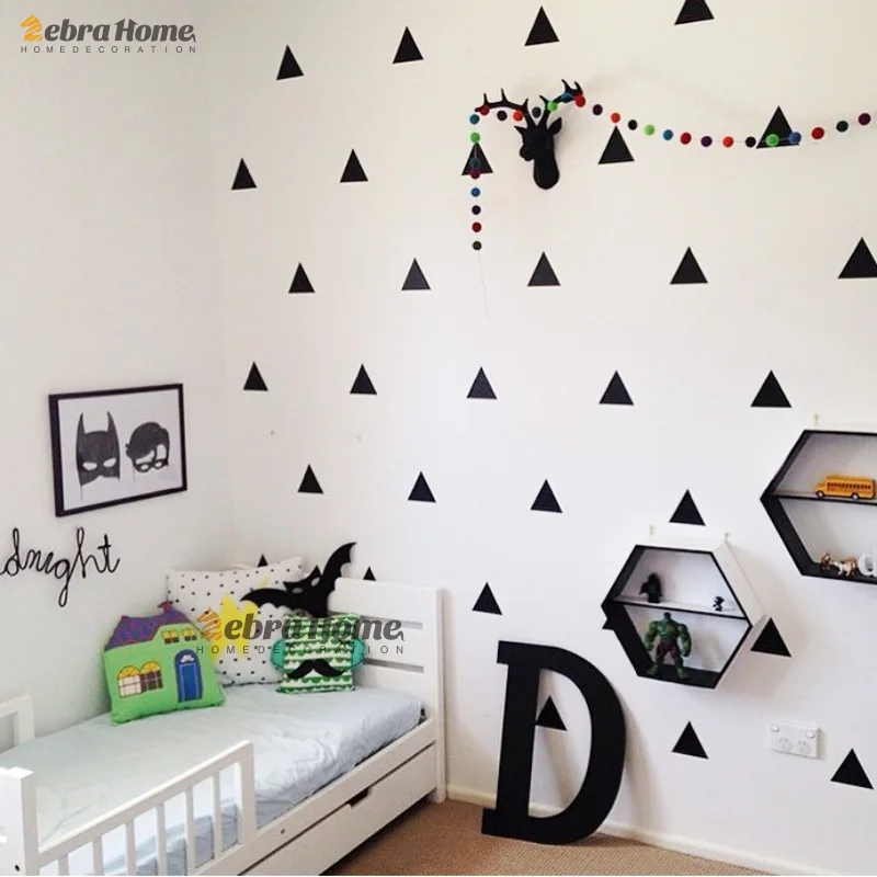 Золотая треугольная s образная настенная наклейка съемный домашний декор