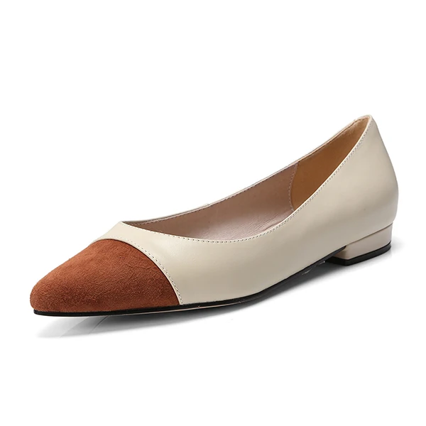 Caramel color SOPHITINA/Специальные женские туфли на плоской подошве; дизайнерские удобные пикантные туфли из коровьей кожи с острым носком на квадратном каблуке; Новые разноцветные туфли на плоской подошве; MO182 - Цвет: Caramel color