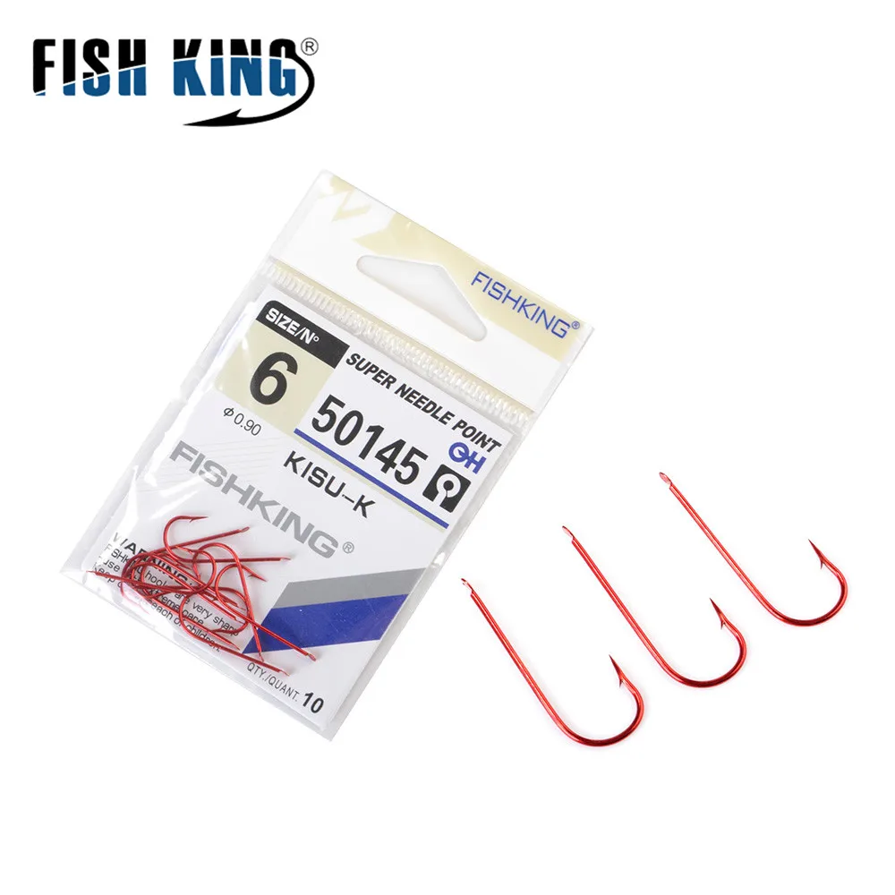Рыболовные крючки из углеродистой стали fishking50145. рыболовные крючки с колючей головкой. Размеры#6-#16. Рыболовные аксессуары для ловли карпа. Набор рыболовных крючков с глазами Pesca