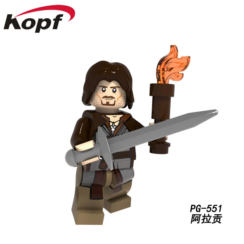 PG551 Without Box PG8160 Одиночная распродажа Хоббит Властелин колец Samwise Gamgee Frodo Baggins Aragorn Gandalf Radagast фигурки Кирпичи Детские игрушки - Цвет: PG551 Without Box