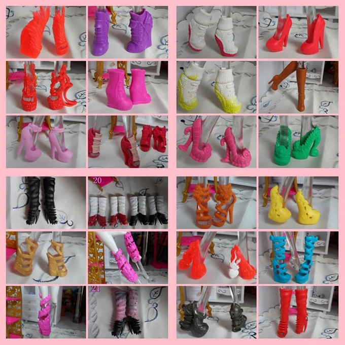 AILAIKI Toy 10 пар/лот красивая обувь для куклы монстры модные сандалии на высоком